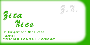 zita nics business card